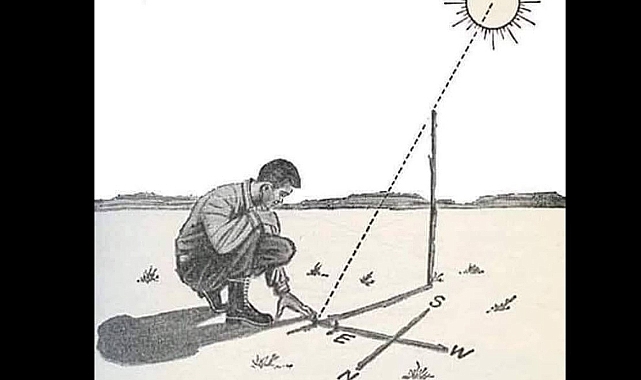 Güneş ve Bir Çubukla Yardımı ile Basit Bir Pusula Nasıl Yapılır?