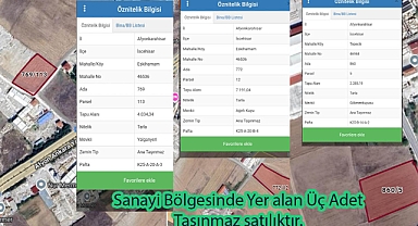 İscehisar Sanayi Bölgesinde Yer alan Üç Adet Taşınmaz satılıktır.