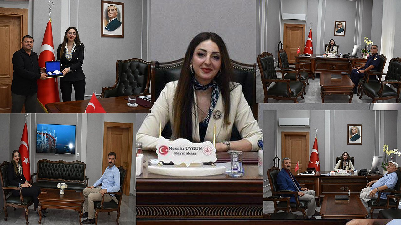 KAYMAKAM NESRİN UYGUN’A ZİYARETLER DEVAM EDİYOR İlçemizin değerli kurum temsilcileri ve hayırsever isimleri Kaymakam Uygun’u makamında ziyaret etti