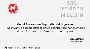 Demokrat Parti İscehisar İlçe Kongresi 21 Kasım'da Yapılacak