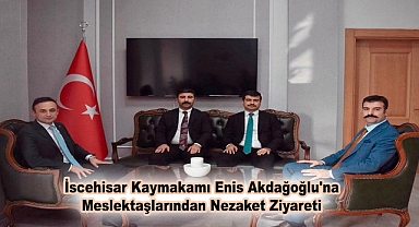 İscehisar Kaymakamı Enis Akdağoğlu'na Meslektaşlarından Nezaket Ziyareti