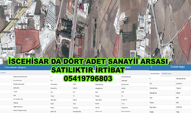 İSCEHİSAR DA DÖRT ADET SANAYİİ ARSASI SATILIKTIR İRTİBAT 05419796803