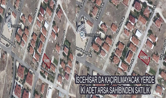 İSCEHİSAR DA KAÇIRILMAYACAK YERDE İKİ ADET ARSA SAHİBİNDEN SATILIK