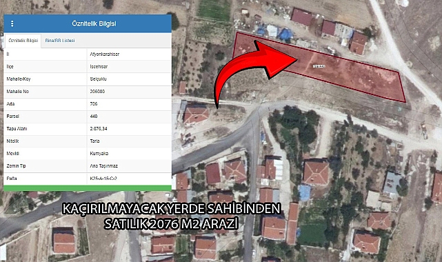 KAÇIRILMAYACAK YERDE SAHİBİNDEN SATILIK 2076 M2 ARAZİ