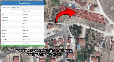 KAÇIRILMAYACAK YERDE SAHİBİNDEN SATILIK 2076 M2 ARAZİ